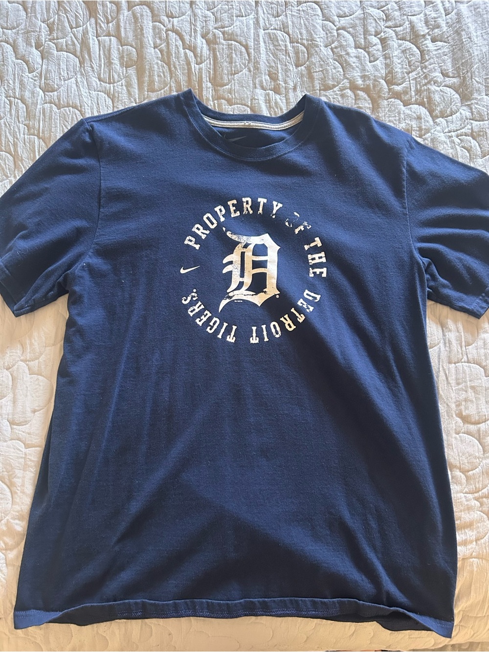 Nike Kids Navy Detroit Tigers D Logo Tee